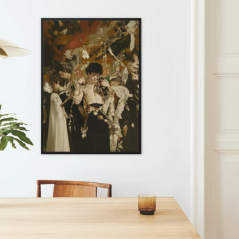 Carte Blanche - Surreal Gay Baroque Framed Canvas, Framed Abstract Painting