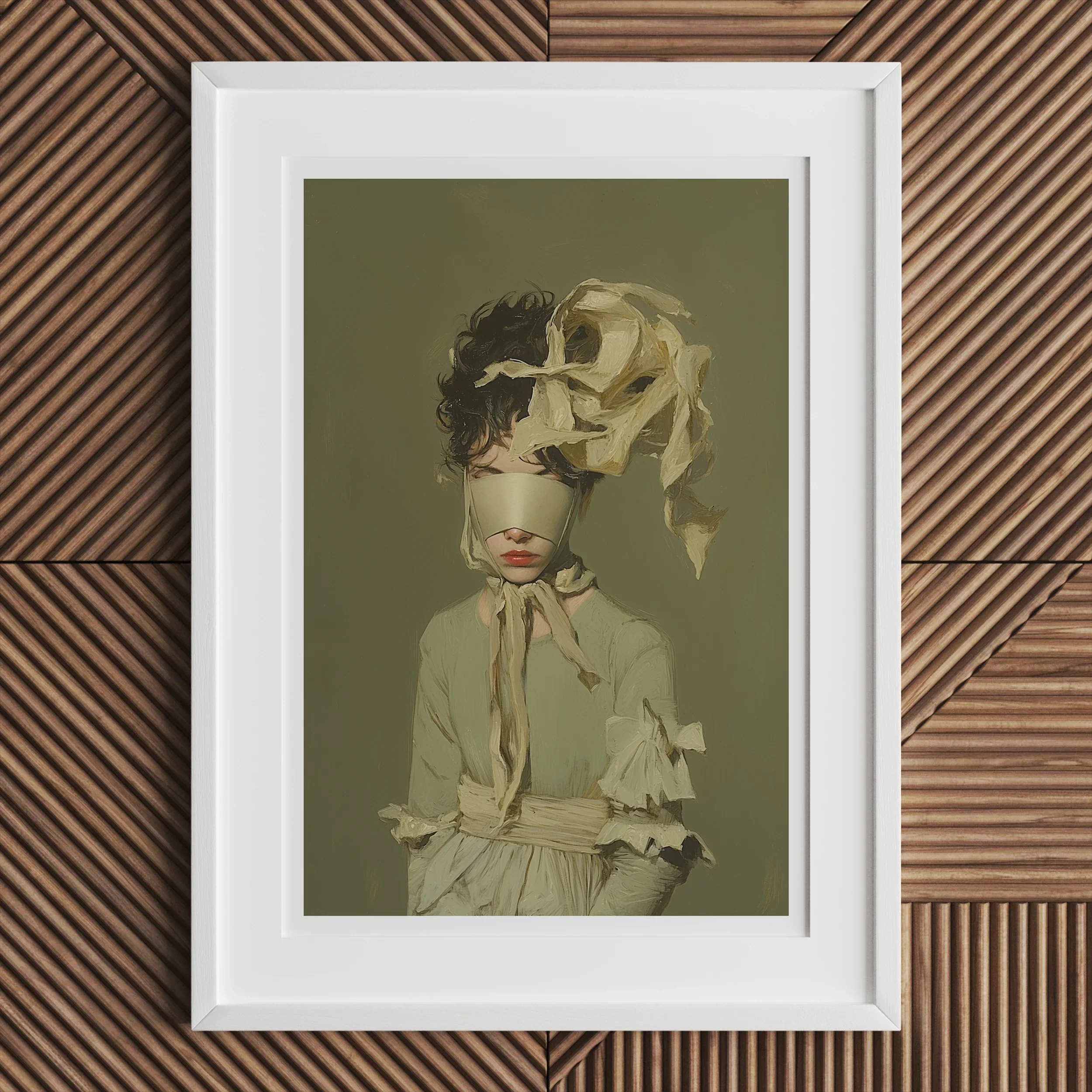Clear Sighted - Modern Victorian Fashion Art Print, Framed Portrait Veiled Woman