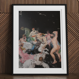 Congregation - Dionysian Gay Gods Art Print, 12x16’’ / 31x41cm / Black Frame / 2’’ Matboard, Framed Painting Nude Figures