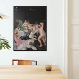 Congregation - Gay Gods Bacchanal Framed Canvas, Abstract Painting Figures