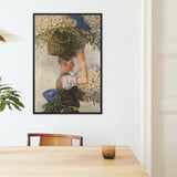 Covent Garden William Bruce Ellis Ranken Framed Canvas, Framed Artwork Basket Flowers Head