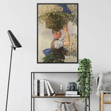 Covent Garden William Bruce Ellis Ranken Framed Canvas, Framed Vintage Style Artwork Figure Basket Flowers Head