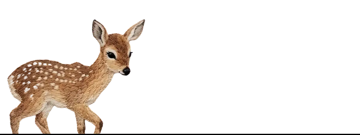 Spotted fawn textile art iPhone case showcasing detailed animal illustration