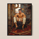 Cruising - Gay Navy Sea Queen Framed Canvas, 12x16’’ / 31x41cm / Black Floating Frame, Framed Painting Shirtless Sailor