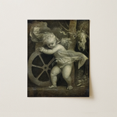 Cupido con la rueda del tiempo - Impresión artística de Tiziano 