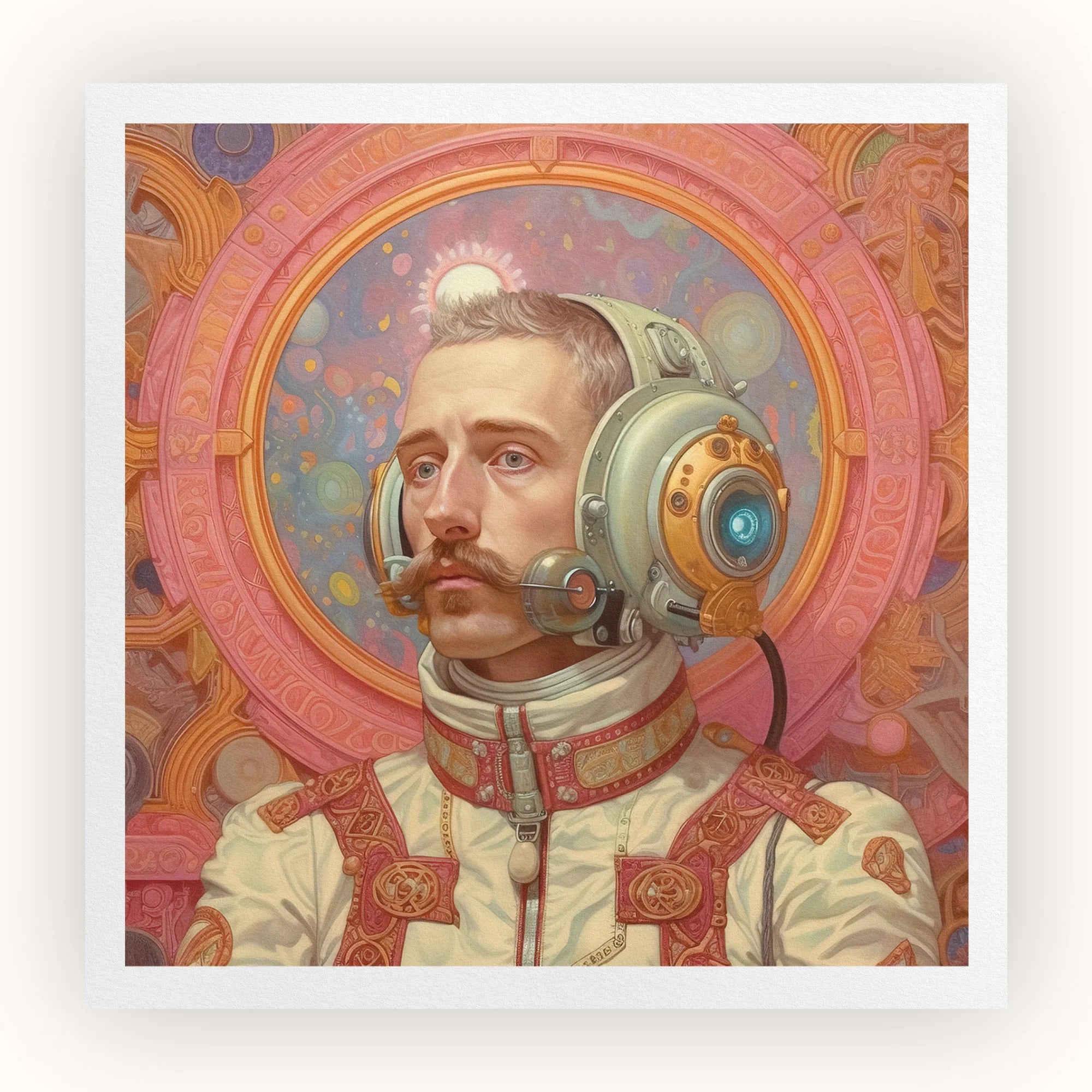 Axel - Gay German Astronaut Art Print, Portrait Man Ornate Spacesuit Helmet Victorian-style Clothing