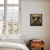 Fulin - Gay Chinese Cowboy Art Framed Canvas, Bedroom Window Nightstand Framed Portrait Wall