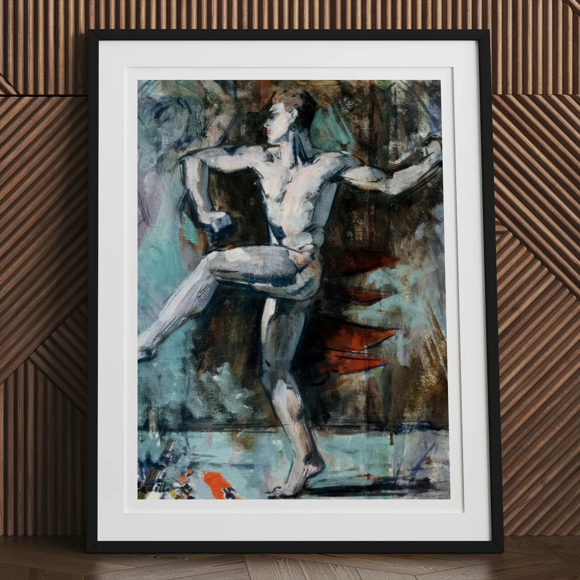 Dancer - Francis Cadell Art Print, Framed Painting Nude Male Figure Dynamic Pose