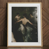 Dipping - Gay Grunge Baroque Ballet Art Print, 12x16’’ / 31x41cm / Natural Frame / 2’’ Matboard, Framed Wall Art Shirtless Men Dark Water