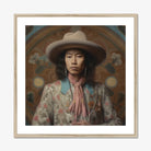 Dorjee - Tibetan Cowboy Dandy Art Print, Framed Portrait Person Cowboy Hat
