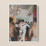 Double Trouble - Trashy Old Money Gays Framed Canvas, 12x16’’ / 31x41cm / White Floating Frame, Oil Painting White Frame Men Room