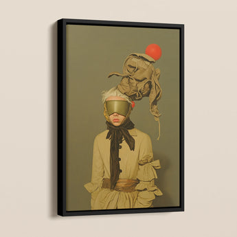 Enlightenment Avant Garde Victorian Fashion Framed Canvas, Framed Portrait Person Avant Garde Headwear