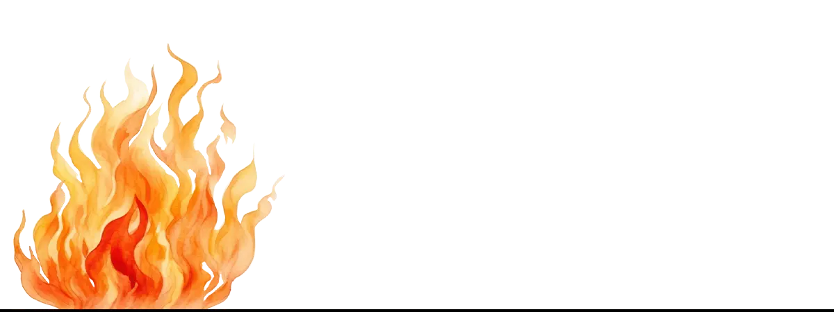 Vibrant orange flames art print inspired by Kōno Bairei by Taguchi Tomoki