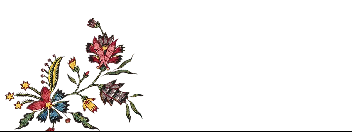 Floral embroidery design inspired by William Morris textile art print for vintage decor