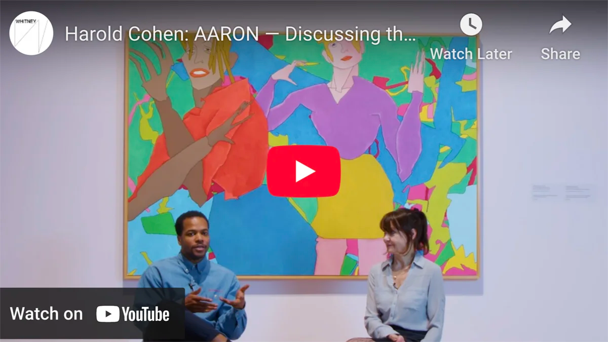 Video showcasing Harold Cohen’s AARON, a pioneer in neural network art and AI-generated art.