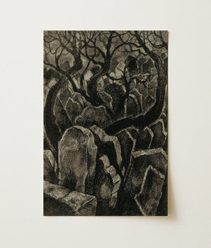 Cemetery Landscape - Hugo Steiner-Prag Art Print