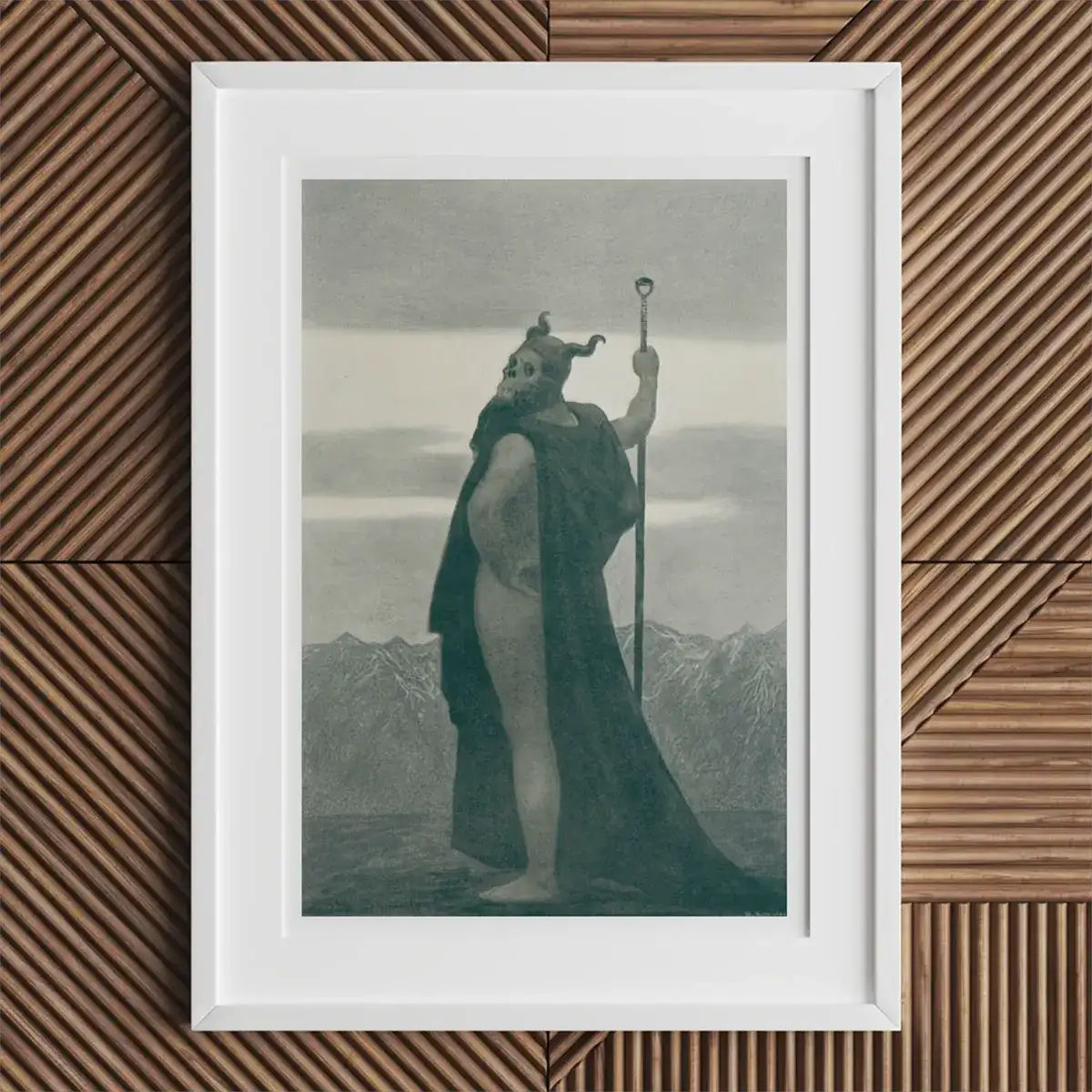 Framed mythological figure print by Sascha Schneider showcased at Schwules Museum