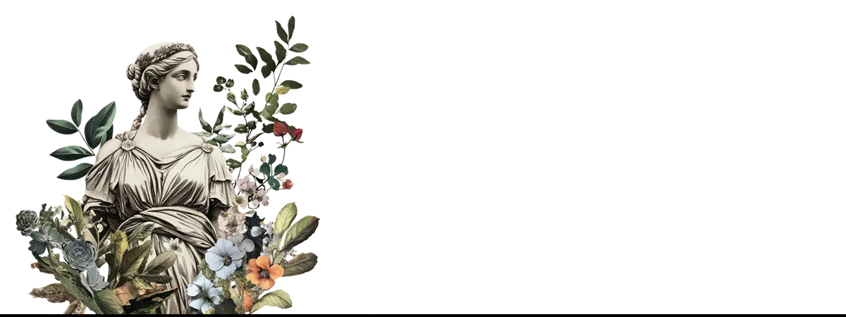 Floral-adorned statue as textile art iPhone case design for art iPhone enthusiasts