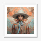 Iyaan - Gay Malay Cowboy Dandy Art Print, Framed Portrait Stylish Person