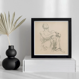 Study for Astronomy - John Singer Sargent Art Print, Framed Sketch Nude Figure Pose Head Tilted