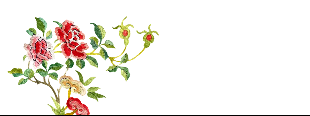 Floral embroidery on decorative textile art iphone case for art iphone enthusiasts