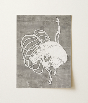 Skull and Rib Cage - Katsushika Hokusai Fine Art Print / Canvas