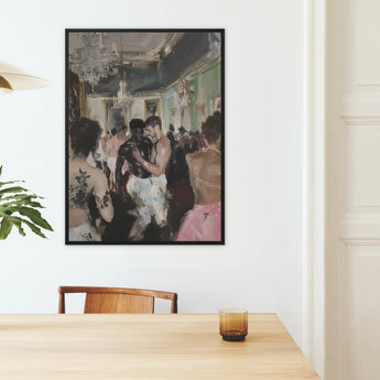 Last Dance - Vintage Gay Rave Art Framed Canvas, Framed Painting Crowded Ballroom