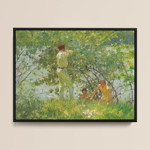 Leafy June - Henry Scott Tuke Framed Canvas, Framed Landscape Painting Men Nature