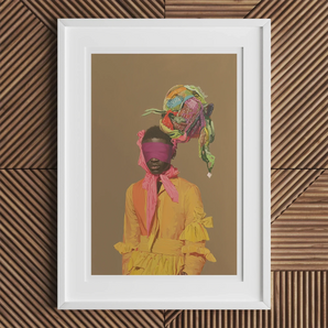Liberty - Neo-baroque Afrofuturist Fashion Art Print, Framed Portrait Person Head