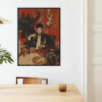 Magnus - Gay Vampire Prince Framed Canvas, Framed Dark Fantasy Art