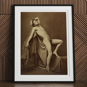 Male Figure in Repose - Gaudenzio Marconi Fine Art Print, Framed Nude Male Figure