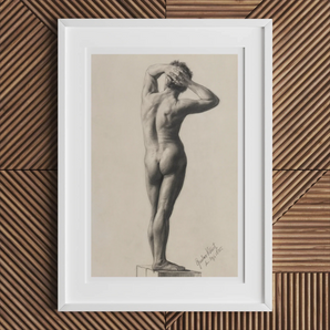 Male Nude - Gustav Klimt Fine Art Print, Framed Nude Figure