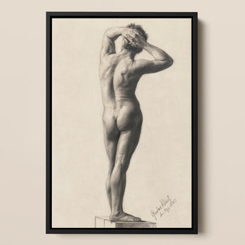 Male Nude Gustav Klimt Framed Canvas, Framed Nude Figure
