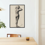 Male Nude Gustav Klimt Framed Canvas, Framed Nude Figure