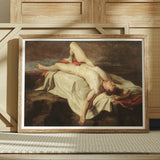 Male Nude Lying on a Shroud Rocks - William Etty Fine Art Print, Framed Classical Painting