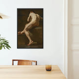 Male Nude Seen from Behind Ubaldo Gandolfi Framed Canvas, Framed Nude Male Figure Painting