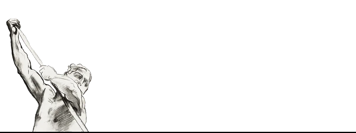 Sketch of male nude figure with spear representing art history for iPhone cases enthusiasts