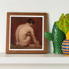 Male Nude from the Back - William Etty Art Print, Framed Classical Oil Painting Nude Figure Seated Turned