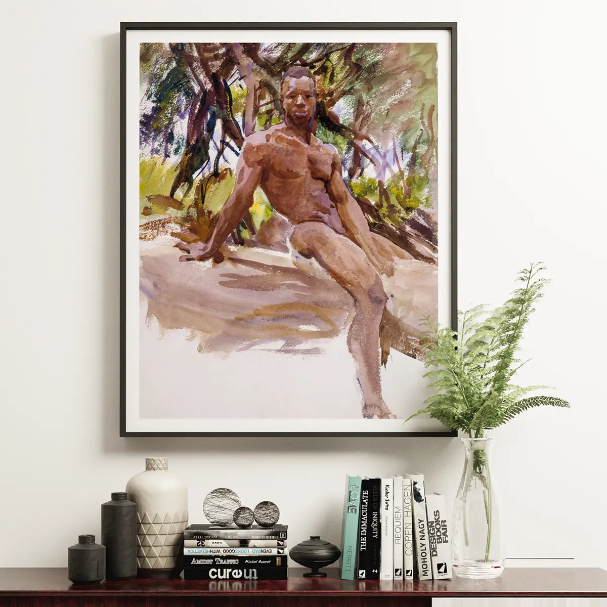 Framed male nude painting by John Singer Sargent in Taboo Strokes article.