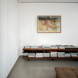 Nude Man on Beach - John Singer Sargent Art Print, Long Wooden Bench Stacked Books Arranged Neat Rows