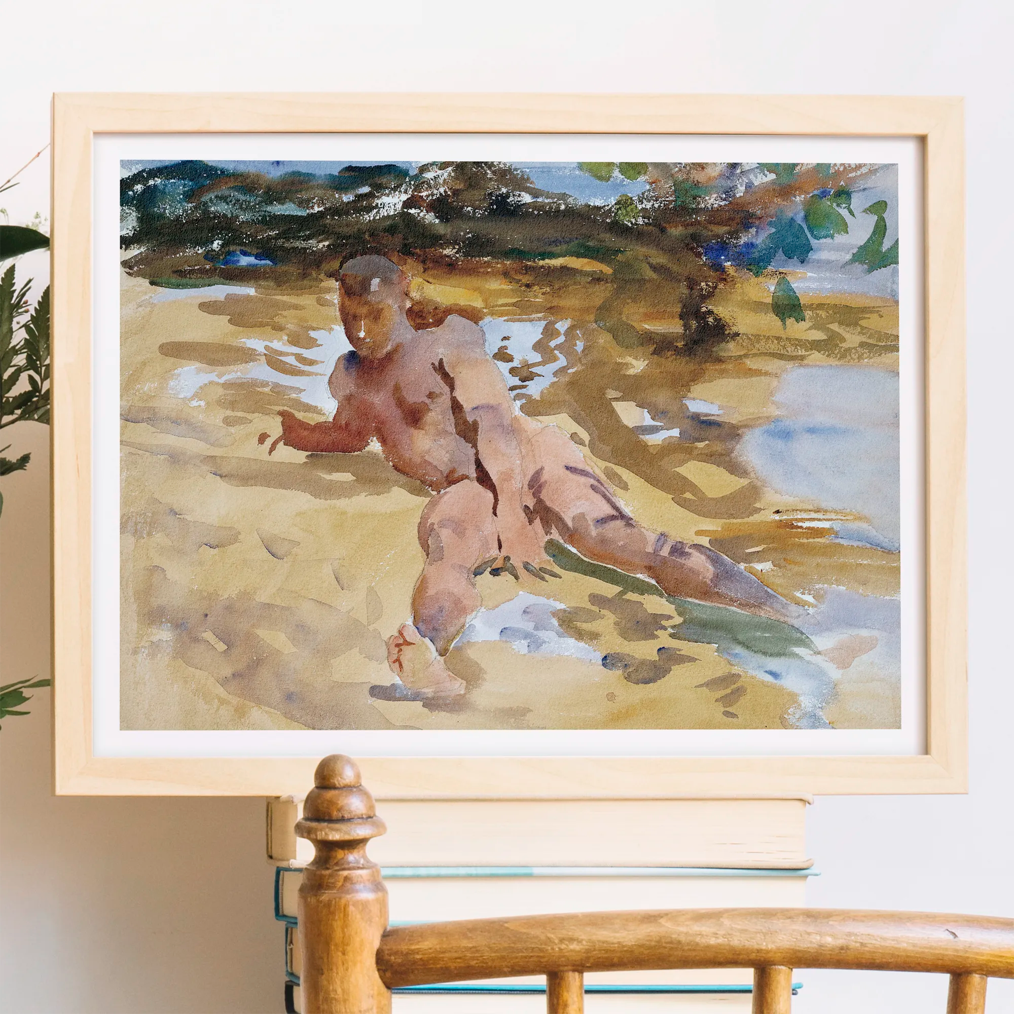 Man On Beach By John Singer Sargent Fine Art Print - Posters Prints & Visual Artwork - Aesthetic Art
