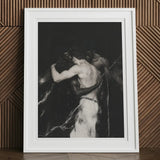 Middleman - Interracial Gay Erotica Art Print, 12x16’’ / 31x41cm / White Frame / 2’’ Matboard, Framed Black White Artwork Two Men