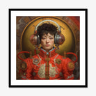 Mùchén - Gay Chinese Astronaut Art Print, Steampunk-styled Portrait Person Headphones
