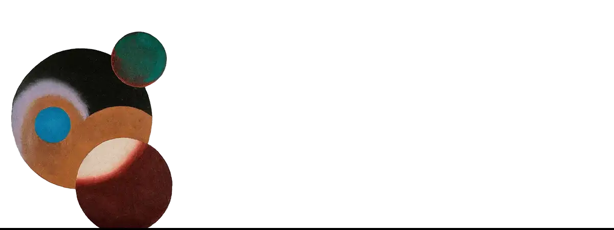 Abstract colorful circles representing the mad genius and tortured artist in Van Gogh style