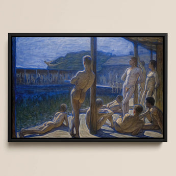 Naval Bath House - Eugene Jansson Framed Canvas, Framed Painting Nude Bathers