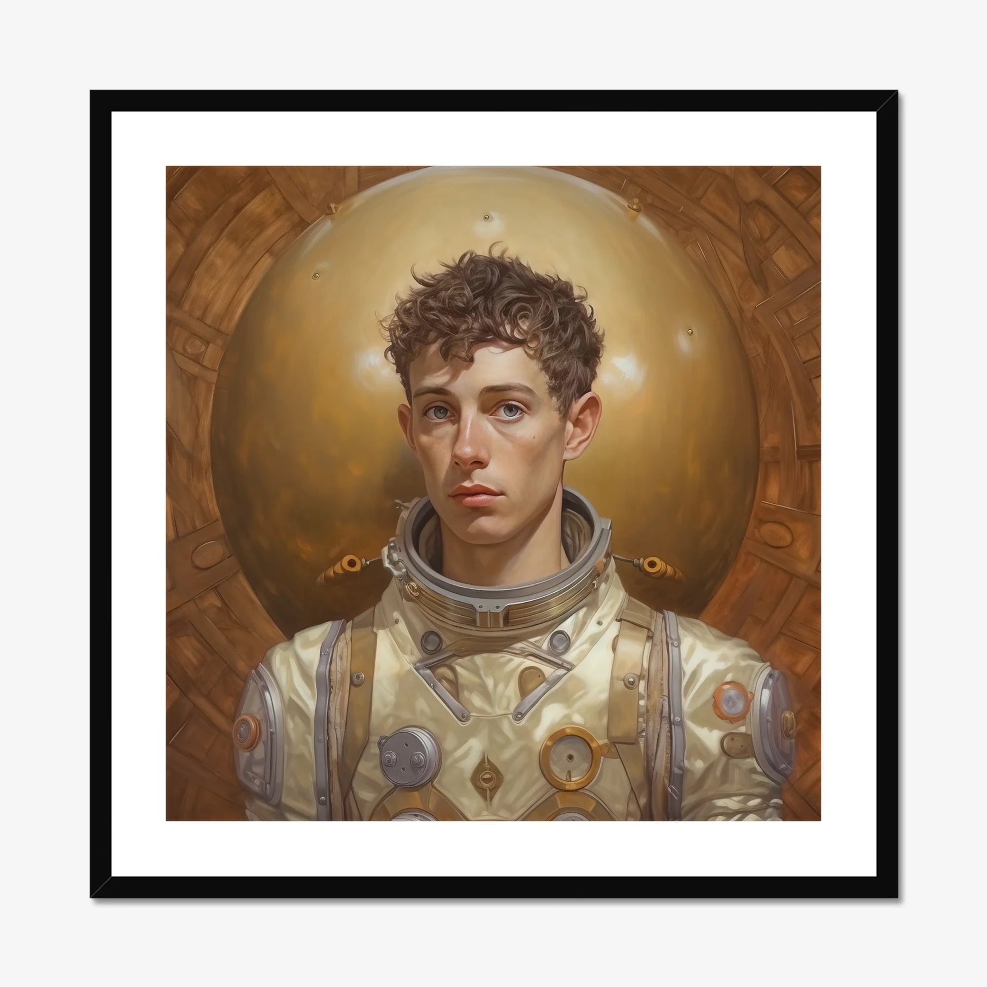 Noah - Handsome Gay Astronaut Art Print, Framed Portrait Young Astronaut