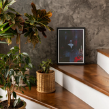 Orpheus - Gay Vampire Art Print, Framed Artwork Dark Abstract Figure Blue Background