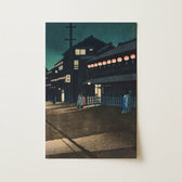 Evening in Soemon-cho, Osaka - Kawase Hasui Art Print
