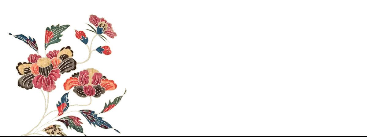 Floral batik textile art print featuring vintage floral pattern inspired by William Morris