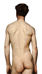 William Etty and John Singer Sargent inspired male nudes art print showcasing nude male figure back view